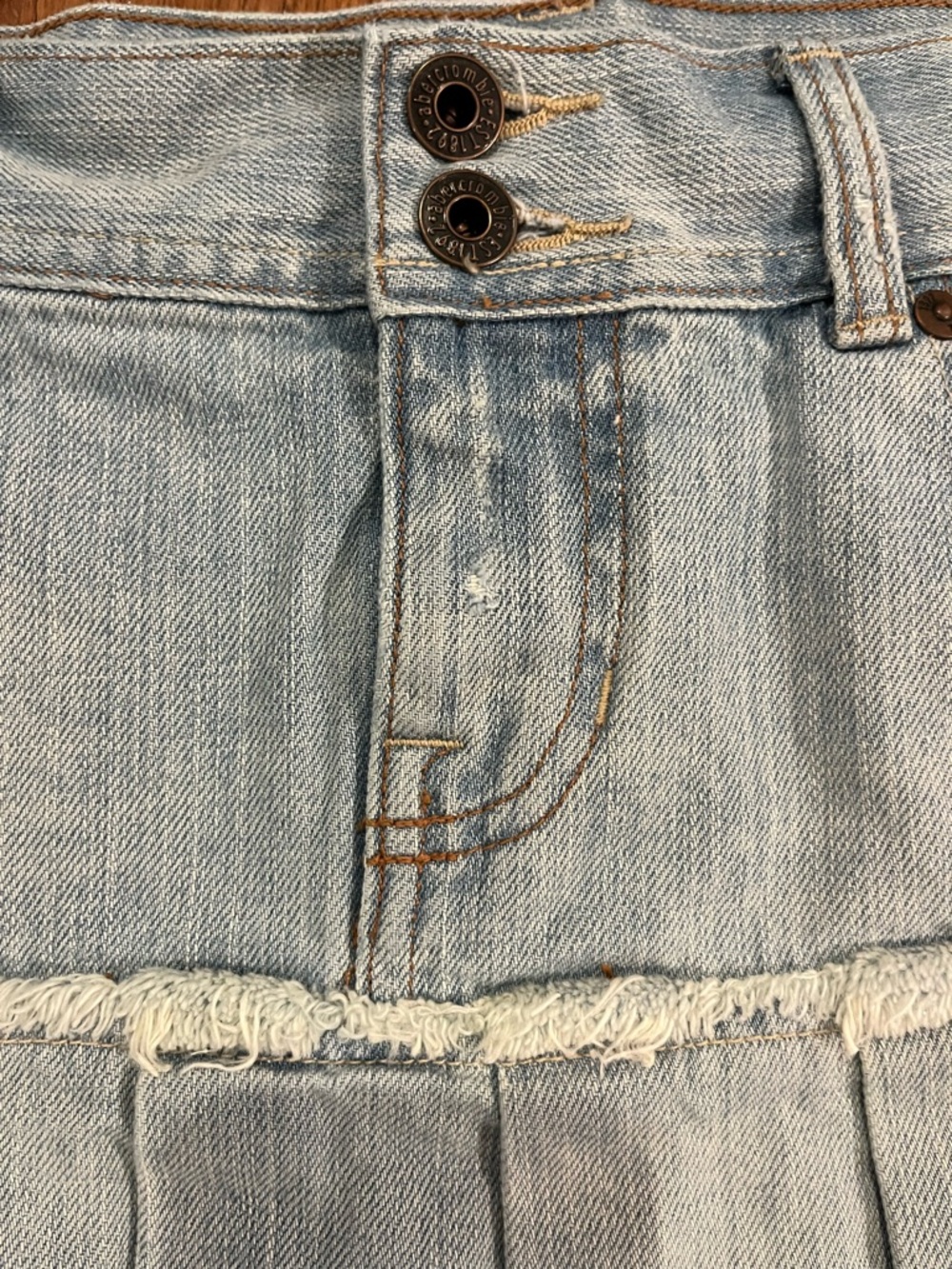 Vintage 90's Abercrombie & Fitch Light Blue Denim Pleated
Mini Skirt size 2/4 - Picture 5 of 7
